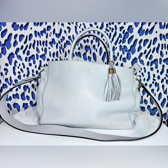 KATE SPADE HANDBAG, GRAY PEBBLED LEATHER - Picture 1 of 5